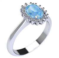 Anneau Gemoro Femme Acquamarina in Or blanc Diamante 0.35 Ct AM225BIA - AM225BIA